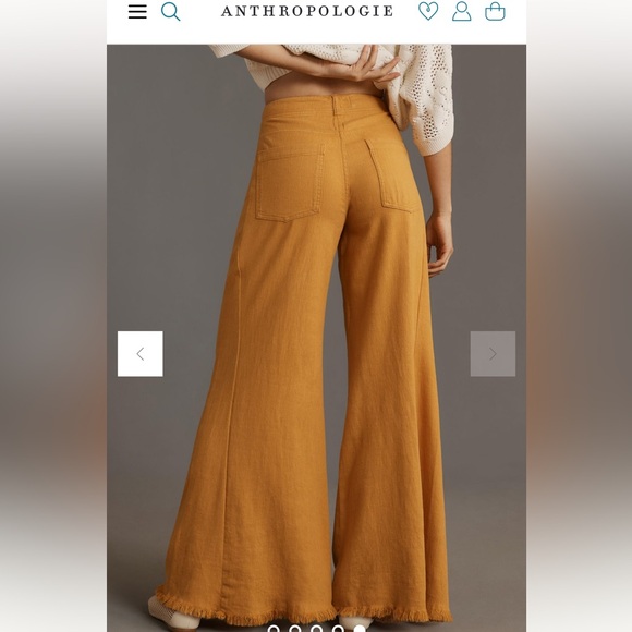 The Adi Mid-Rise Frayed Relaxed Flare Pants by Pilcro: Linen Edition - Picture 2 of 14